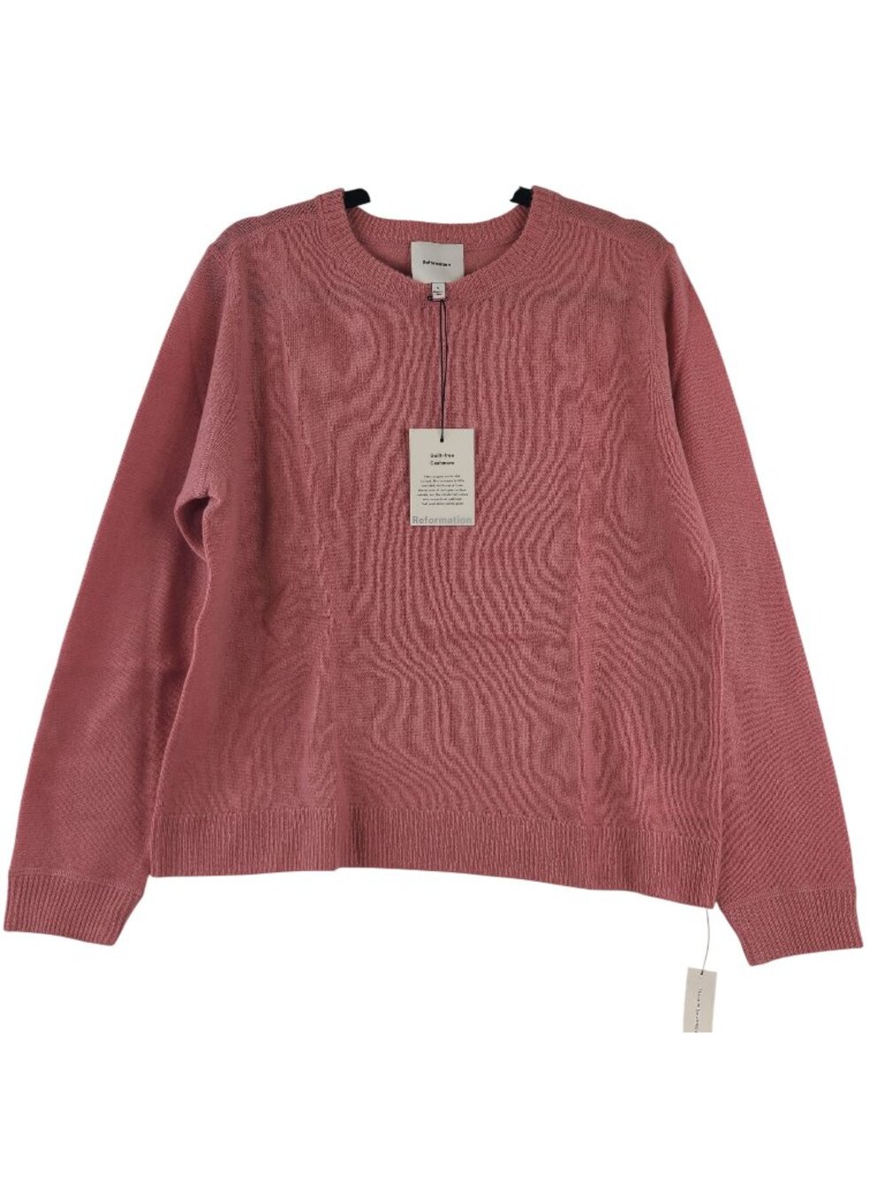 NEW Reformation Cashmere Boyfriend Sweater Dried Rose 95% Recycled Cashmere Sz S